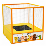 Trambulină moale cu plasă "I Safe" 150×150×150 cm