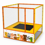 Trambulină moale cu plasă "I Safe" 150×150×150 cm - imagine 2